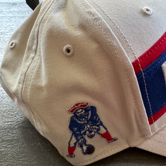 NWT 47 Brand Embroidered Adjustable Patriots Hat, bone with blue and red - Picture 5 of 5